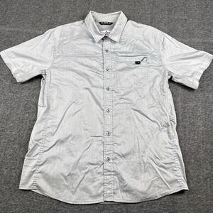 Arcteryx Shirt Mens Large Gray Camp Chef Button Up Short Sleeve Outdoor Hiking